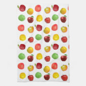 Natuurlijke kleurrijke appels op White Kitchen Tow Theedoek (Verticaal)