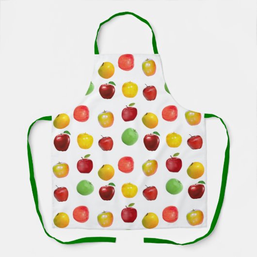 Natuurlijke kleurrijke appels op wit schort (Voorkant)