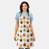 Natuurlijke kleurrijke appels op wit schort (Gedragen)