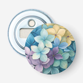 Natuurlijke kleurrijke bloemen button flesopener