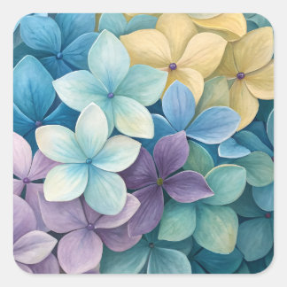 Natuurlijke kleurrijke bloemen vierkante sticker