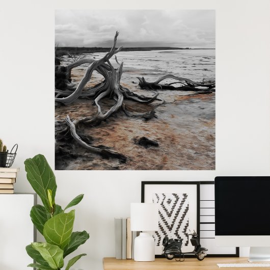 Natuurlijke krachten van Lake Tyrrell Poster (Thuiskantoor)