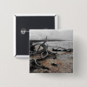 Natuurlijke krachten van Lake Tyrrell Vierkante Button 5,1 Cm (Voorkant /achterkant)