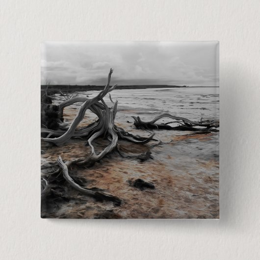 Natuurlijke krachten van Lake Tyrrell Vierkante Button 5,1 Cm (Voorkant)