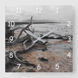 Natuurlijke krachten van Lake Tyrrell Vierkante Klok