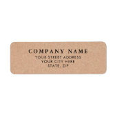 Natuurlijke Kraft Look Custom Retour Adres Labels (Voorkant)
