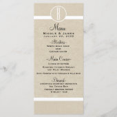 Natuurlijke Kraft rustieke minimale bruiloft Menu  (Voorkant)