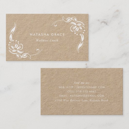 natuurlijke kraft visitekaartje (Voorkant / Achterkant)