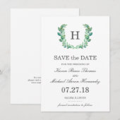 Natuurlijke Krans Bruiloft Save the Date Kaart (Voorkant / Achterkant)