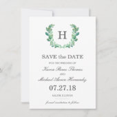 Natuurlijke Krans Bruiloft Save the Date Kaart (Voorkant)