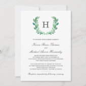 Natuurlijke krans bruiloft uitnodiging (Voorkant)