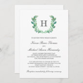 Natuurlijke krans bruiloft uitnodiging (Voorkant / Achterkant)