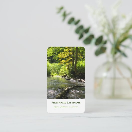 Natuurlijke kreek idyllische natuur life coaching  visitekaartje (Staand voorkant)