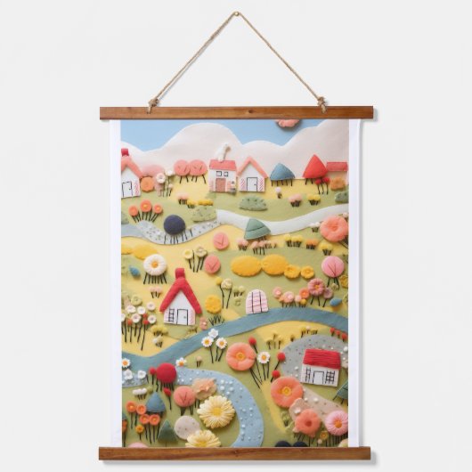 Natuurlijke kunst _ huizen _ Bloemen _ Hangend Wandkleed (Voorkant)