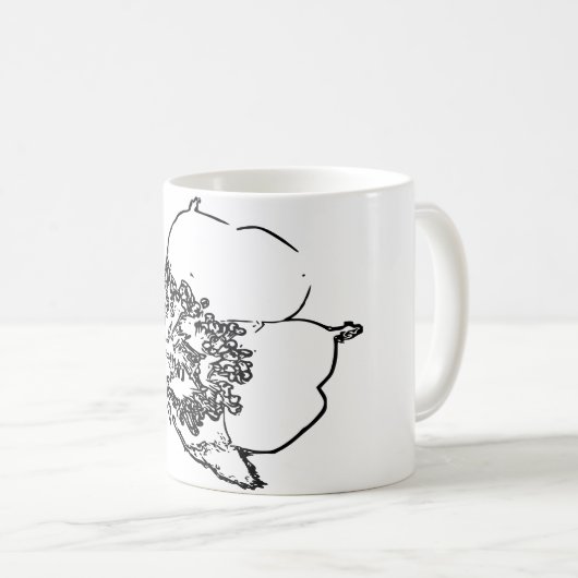 Natuurlijke kunstbloem koffiemok (Voorkant rechts)