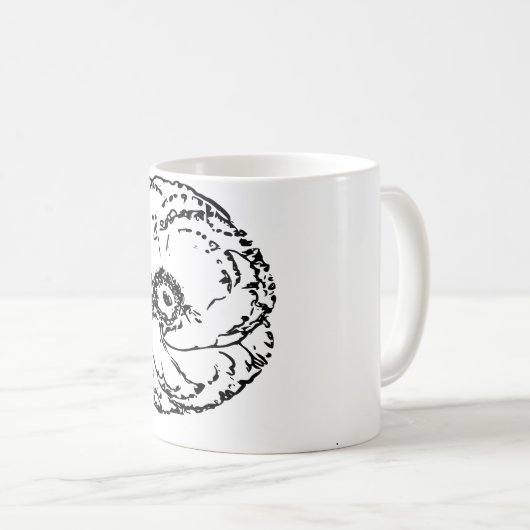 Natuurlijke kunstbloem koffiemok (Voorkant rechts)