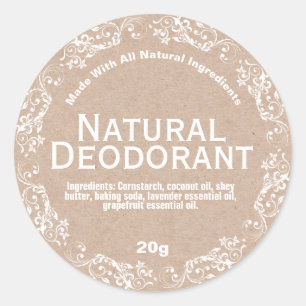 Natuurlijke Land Kraft Zelfgemaakte Deodorant Labe Ronde Sticker