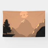 Natuurlijke landschapsgebergte spandoek (Horizontaal)