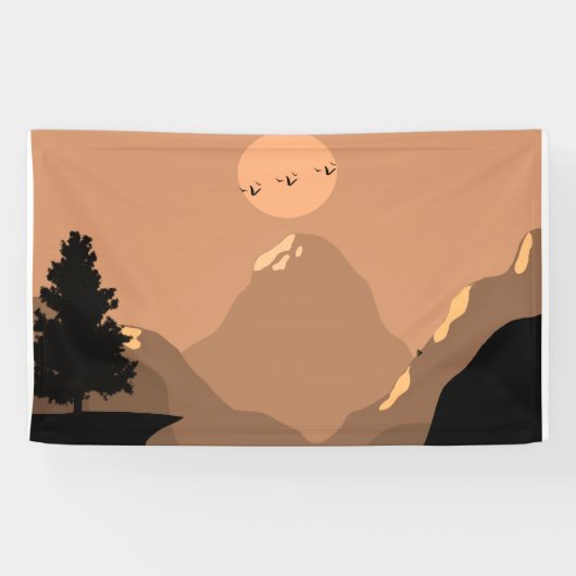 Natuurlijke landschapsgebergte spandoek (Horizontaal)