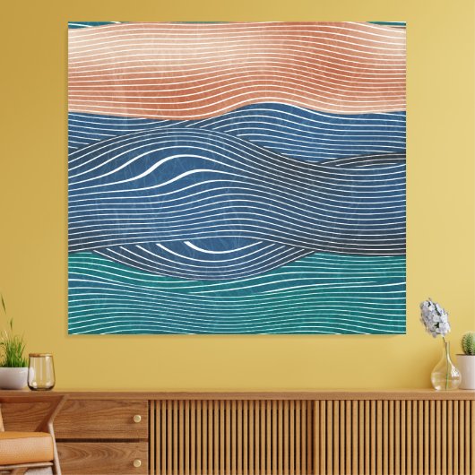 Natuurlijke landschapsheuvels: naadloos patroon. canvas afdruk (Insitu (Woonkamer))