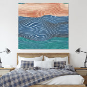 Natuurlijke landschapsheuvels: naadloos patroon. canvas afdruk (Insitu (Slaapkamer))