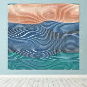 Natuurlijke landschapsheuvels: naadloos patroon. canvas afdruk (Insitu (Houten vloer))