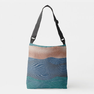 Natuurlijke landschapsheuvels: naadloos patroon. crossbody tas