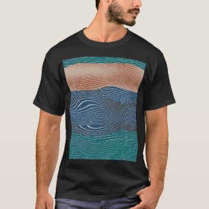 Natuurlijke landschapsheuvels: naadloos patroon. t-shirt