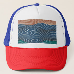 Natuurlijke landschapsheuvels: naadloos patroon. trucker pet