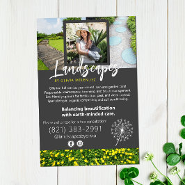 Natuurlijke Lawn Care Service Paardenbloem Promo F Foto Afdruk
