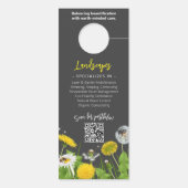 Natuurlijke Lawn Care Service Promotie Paardebloem Deurhanger (Achterkant)