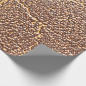 Natuurlijke lederen boekomhulling abstract, gerijp cadeaupapier (Hoek)