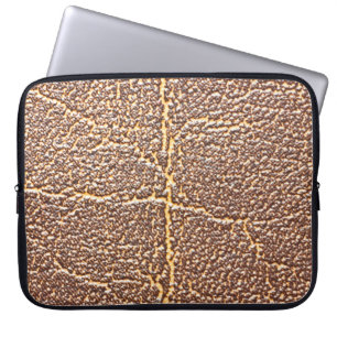 Natuurlijke lederen boekomhulling abstract, gerijp laptop sleeve