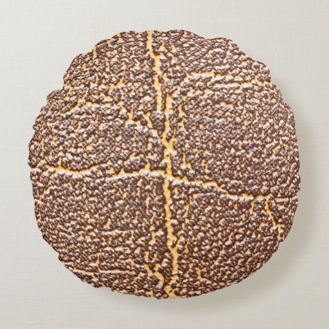 Natuurlijke lederen boekomhulling abstract, gerijp rond kussen (Voorkant)