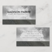 Natuurlijke leisteen rock | Grijze Waterverf Visitekaartje (Voorkant / Achterkant)