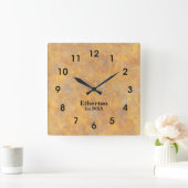 Natuurlijke leisteenkleurige aardkleurstoffen vierkante klok (Huis)