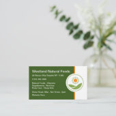 Natuurlijke levensmiddelen en voedingswaren visitekaartje (Staand voorkant)