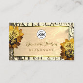 Natuurlijke lichtbruine houtbomen Bark en Logo Flo Visitekaartje (Voorkant)