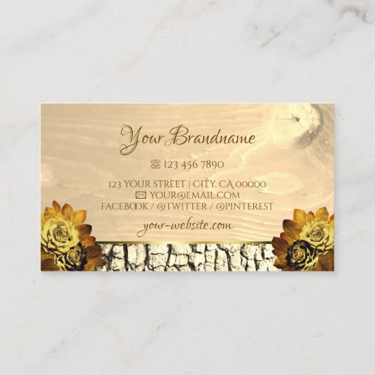 Natuurlijke lichte bruine houten korrels en Initia Visitekaartje (Achterkant)