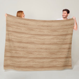 Natuurlijke lichte eikenhoutnerf textuur fleece deken
