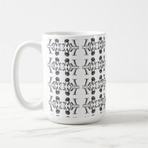 Natuurlijke Liefde: Typografie met een Bloeiende R Koffiemok