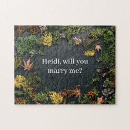 Natuurlijke Lijsten Flat Lay Verloving Voorstel Fo Legpuzzel