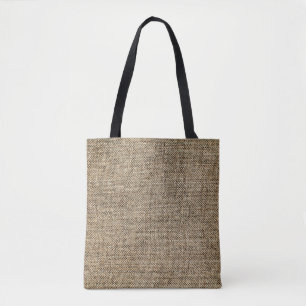 Natuurlijke linnen achtergrond, baggerwerk, beige tote bag
