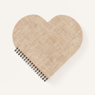 Natuurlijke linnen stoftextuur in warm beige notitieboek