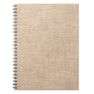 Natuurlijke linnen stoftextuur in warm beige notitieboek