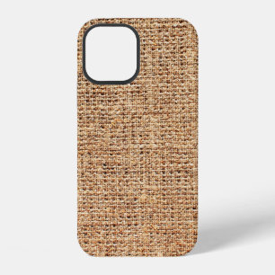 Natuurlijke linnen textuur als achtergrond iPhone 12 hoesje