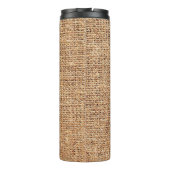 Natuurlijke linnen textuur als achtergrond thermosbeker (Achterkant)