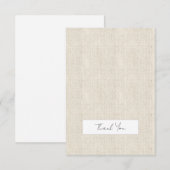 Natuurlijke Linnen Tijdloos All Purpose Classic Bedankkaart (Voorkant / Achterkant)