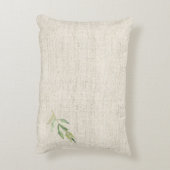 Natuurlijke Linnen Waterverf Bloemstuk NAAM Thuis  Accent Kussen (Achterkant (Verticaal))