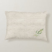 Natuurlijke Linnen Waterverf Bloemstuk NAAM Thuis  Accent Kussen (Achterkant)